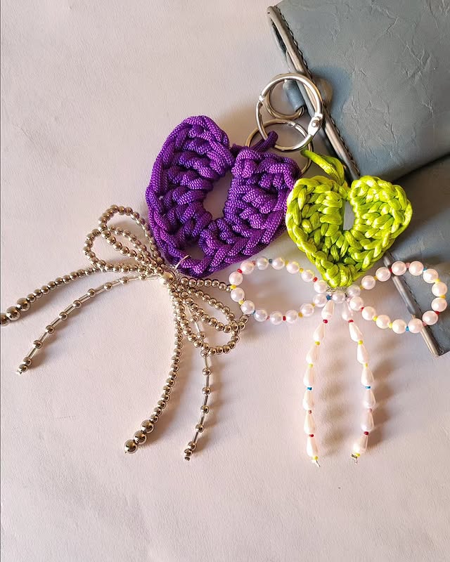 Colorful custom handmade charms with pearls